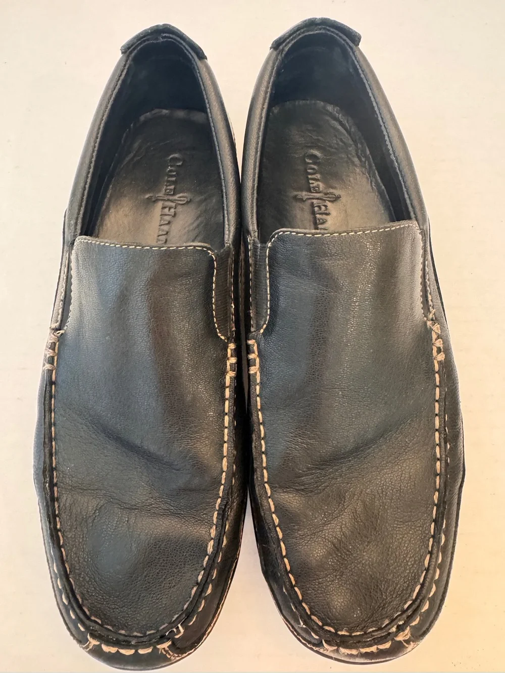 Cole Haan Men's Tucker Venetian Black Slip-On Driving Loafers Tan Size 9M